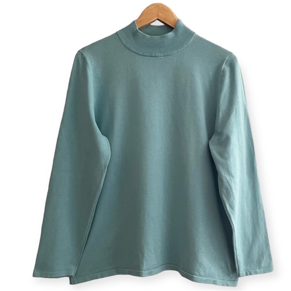 Women's Mock Neck Long Sleeve Sweater - Seafoam